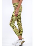 Jambiere sport galbene cu imprimeu leopard H006 - Magazin online - Boutique